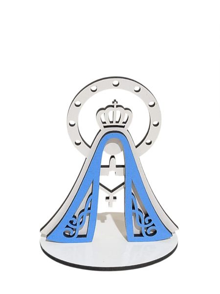 CÓD-RE50 NOSSA SENHORA NA BASE MDF BRANCO COM AZUL CLARO 8X5X10