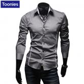 Camisa Social Casual Luxo Manga Longa Toonies Homenselegante