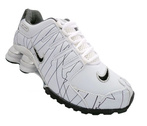 Tênis Nike Shox NZ Branco e Preto cromado