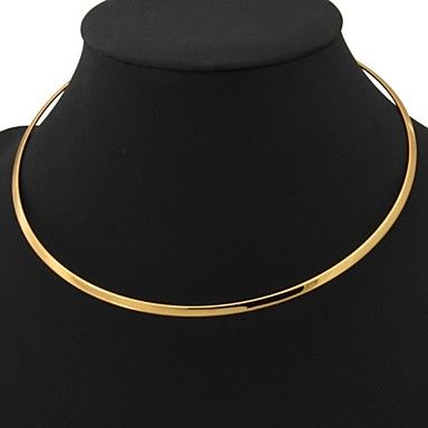 u7® 18k verdadeiro platina banhado a ouro torques gargantilha círculo colar para as mulheres #016380