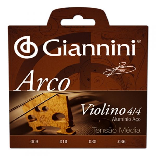 Encordoamento Giannini Violino GEAVVA - Aço e Alumínio 4/4