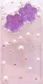 CASE CRAVEJADA PEROLAS E DIAMANTE ROXO PARA IPHONE 4 E 4S