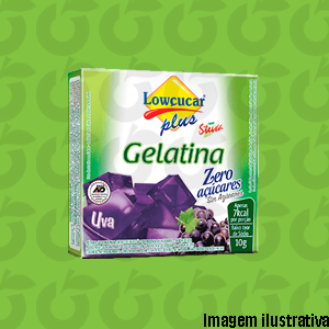 Gelatina Zero Plus Stevia Uva 10 Gramas Lowçúcar