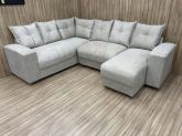 Conj Estof Canto Alice 2x3Lg e Chaise Suede Bege Metalon