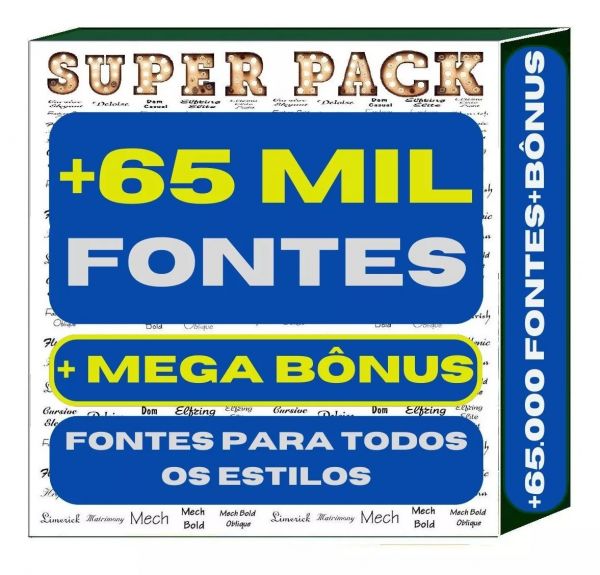 Pack +65.000 Fontes (letras) Exclusivas Para Design E Artes