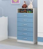 Comoda Padua.Iguaba 6G Rack TV Branco.Azul AS Moveis