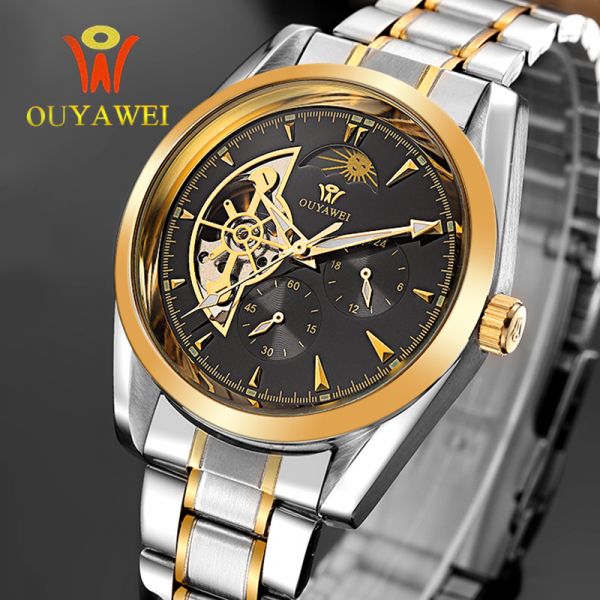 OUYAWEI OURO Top Marca de Luxo Automático