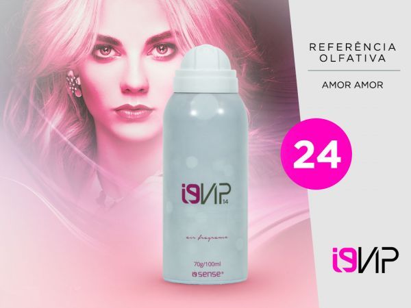 i9Vip 24 Aerossol 100ml (Perfume Feminino) - AMOR AMOR(*)