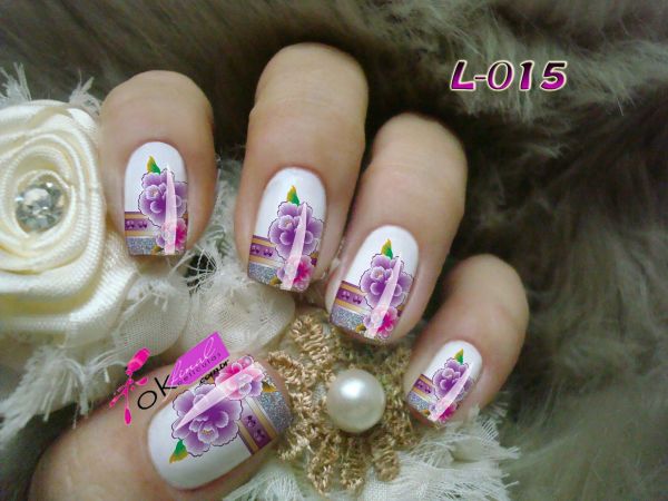 Películas e Adesivos para Unhas Mod. Flores Cód. L-015