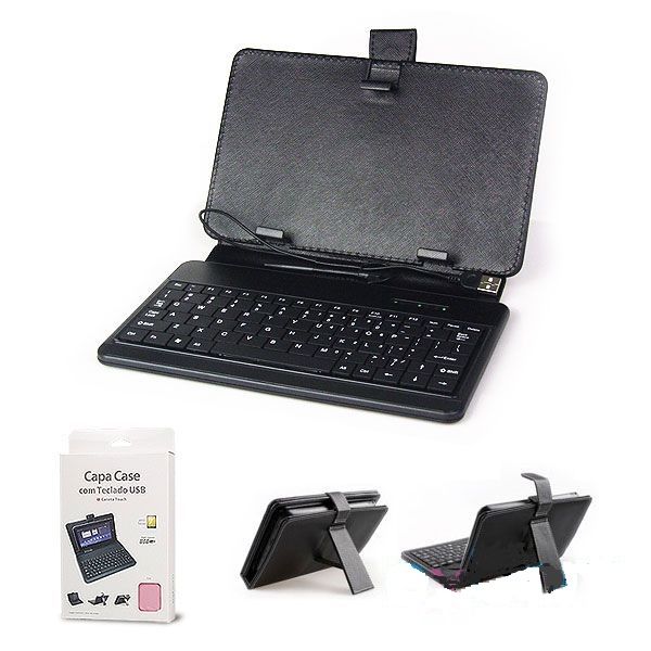 Capa com teclado para Tablet 7