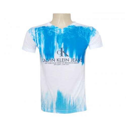 CAMISA CALVIN KLEIN GOLA V BRANCA