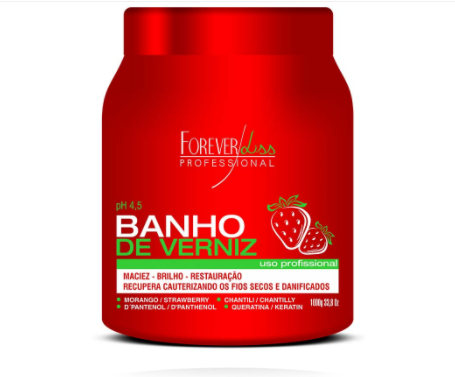 Forever Liss Máscara Banho de Verniz Morango 1kg