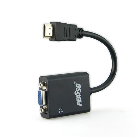 Cabo Adaptador HDMI x VGA + P2 C/ Audio Feasso FCA-92