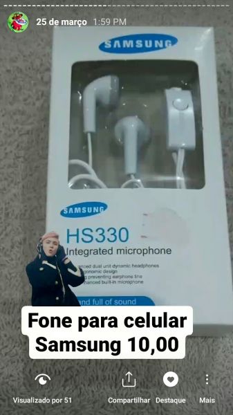 Fone de ouvido para celular  hs330