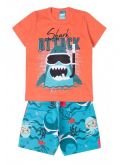 Conjunto Infantil Tubarão Laranja