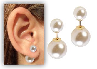 Brinco Dior Inspired folheado a ouro c/ pérolas sintéticas