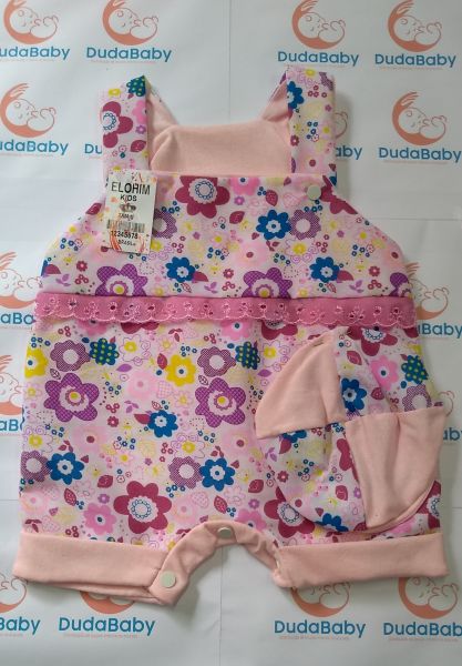 Macacão de bebê Curto sem manga Florido - Tam. P