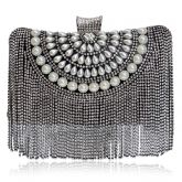 Bolsa Feminina De Mão E Ombro P/ Noite Com Diamantes Casamen
