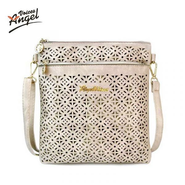 Bolsa Atravessada Angel Voices Cavada Em Couro PU Alta Qualidade