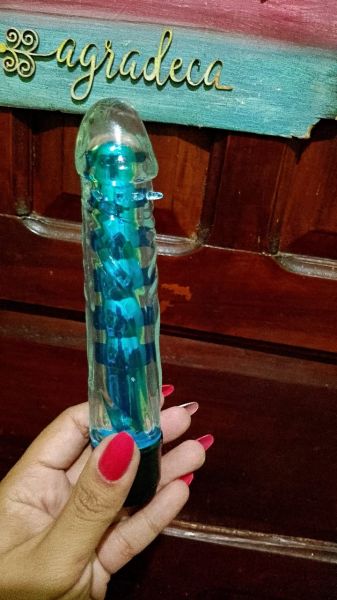 VIBRADOR TRANSLÚCIDO 2 EM 1 17,5 X 2,5CM