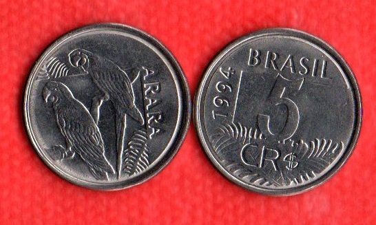 V431 - 5 Cruzeiros  Reais 1994 - Arara