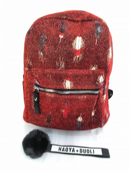 Mochila Feminina Escolar Costas, Brinde Chaveiro Pompom