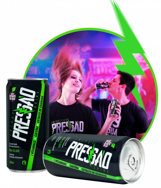 Energético Pressão Drink - Pack 12 Unidades Bebida energética gaseificada com 269ml