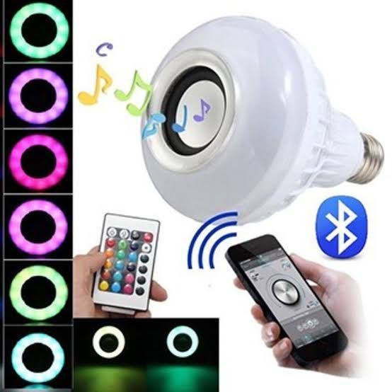 Lâmpada Led Caixa De Som Bluetooth Musical Com Controle