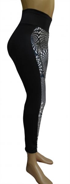 legging fitness (P-M-G) preta e estampada, cintura alta, suplex 320/360