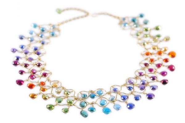 Colar com Pedras Coloridas