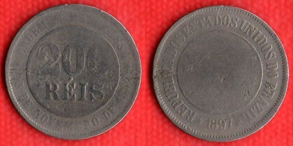 050-6 - 200 Réis 1897 - Tiragem 2.405.000