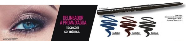 Delineador retrátil para os olhos True Color preto intenso