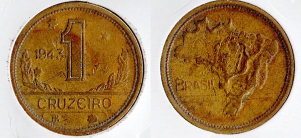 BX225/1 - 1 Cruzeiro 1943 - 2.728.000