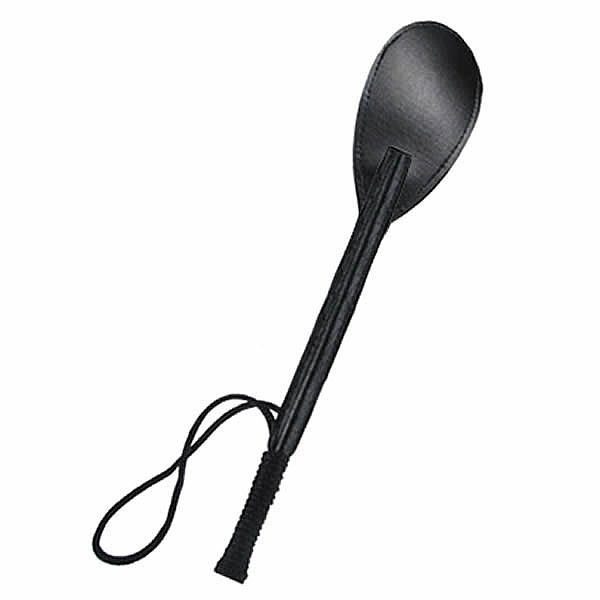 Chibata Longa em Couro Preto - 45cm