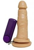 PRÓTESE REALÍSTICA COM VIBRO E VENTOSA 16,5 X 4 CM COR BEGE
