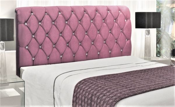 Cabeceira King Luxuria 195 Veludo Rose 2300 SR Cabec