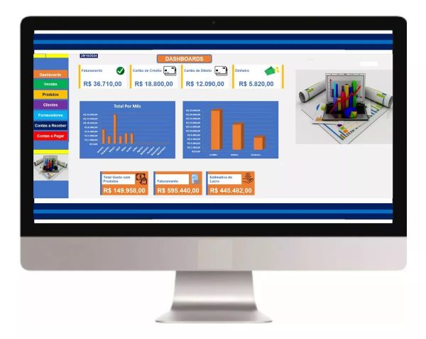 Planilha De Controle Financeiro Com Gráficos E Relatórios