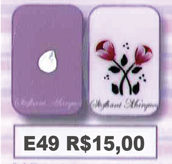 Carimbo Artesanal de Plastico para Adesivos - Cód. E49