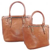 Bolsa estruturada grande na cor caramelo.