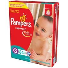 Pacote de Fraldas com 84 Unidades Supersec Jumbo Pack G Pampers