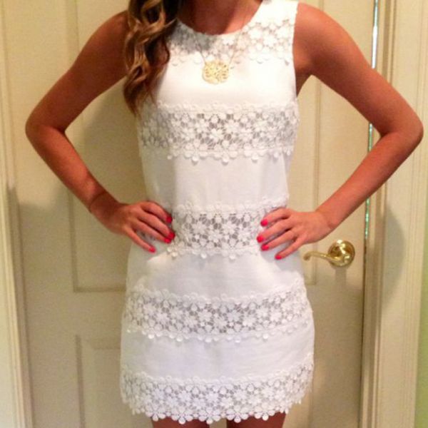 Vestido Rendado Lace Branco Soltos