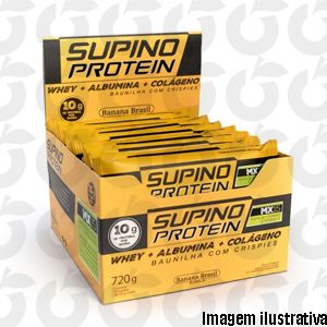 Barra de Proteína Baunilha com Crispies Display 24Unid 30g Banana Brasil