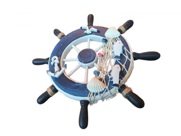 Enfeite Decorativo de Parede - Timão Em Madeira c/Resina 22 cm