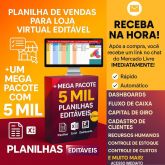 Planilha De Vendas Loja Virtual + Pack 5.000 Planilhas - VERSÃO:: ARC178