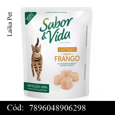 Ração Úmida Sabor & Vida Sachê para Gatos Castrados Sabor Frango 85g [7896048906298]