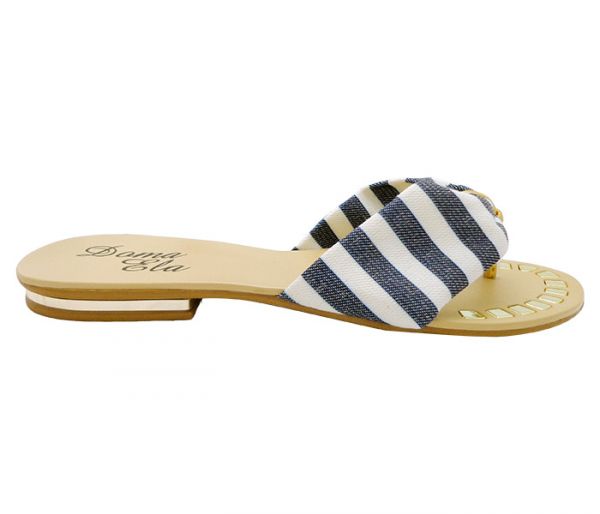 Sandálias Doma Ela Listrada Azul