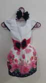 Vestido Floral Branco e Rosa