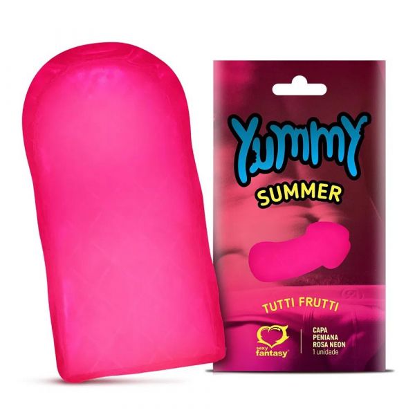 YUMMY SUMMER CAPA PENIANA NEON SOLÚVEL COMESTÍVEL 1 UNIDADE TUTTI FRUTTI