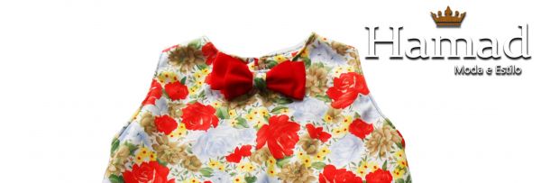 vestido infantil com laço 02 anos, malha com elasticidade, estampa floral