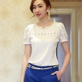 Moda Luxo: Blusa Chifon c/ Missanga, de Ótima Qualidade. Frete Grátis.